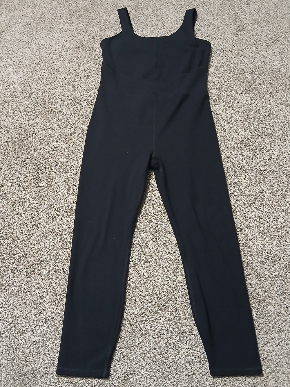 Fabletics Black Sleeveless Square-Neck Jumpsuit